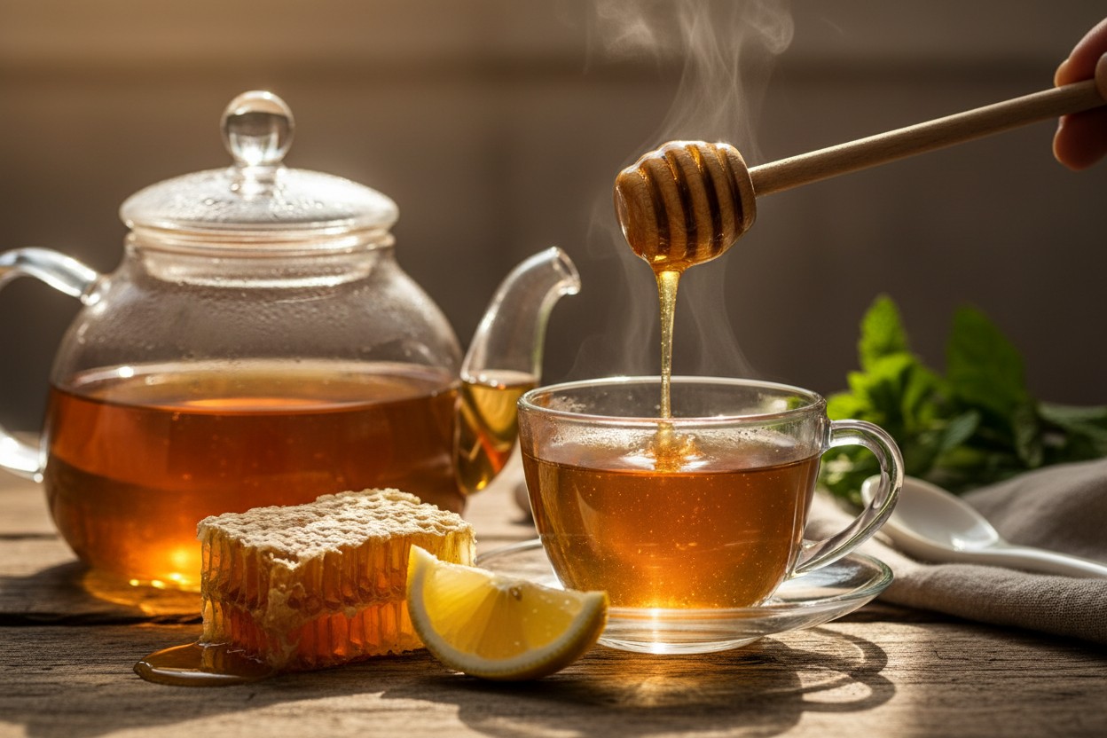 Adding Honey to Tea: Reported Health Benefits and Scientific Context